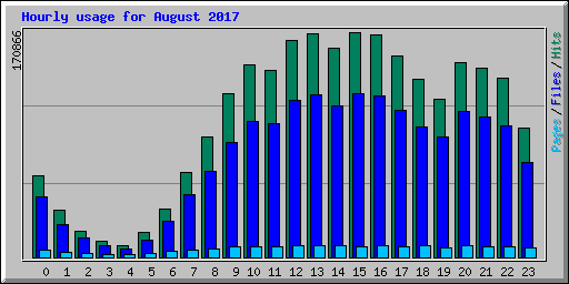 Hourly usage for August 2017